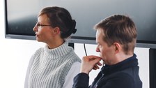 Henriette Greulich und Kay-Michael Würzner bei der Podiumsdiskussion
