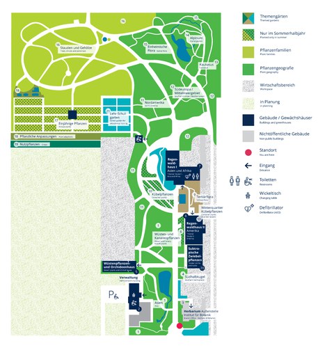 Karte, Geländeplan Botanischer Garten der TU Dresden