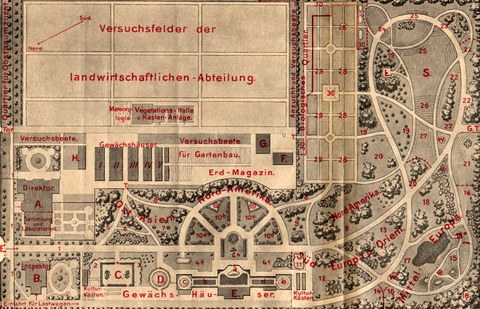 Historischer Gartenplan von 1910. 