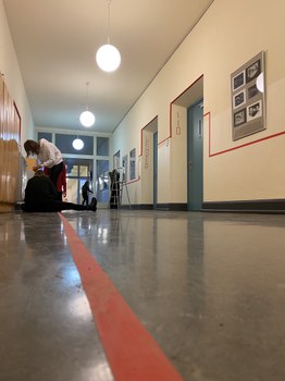 "Tape Art 1" in the making