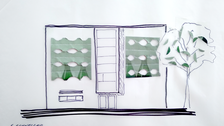 Vorstellbar sei ihrer Meinung nach, ein Fluid auf die Fassaden zu spritzen, das sehr graphisch und strukturiert aussieht. Alternativ wären auch komplett bewachsene 3D-Strukturen möglich. 