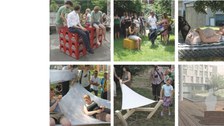 Collage von verschiedenen Projektumsetzungen mit Studierenden.