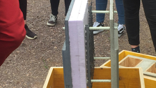 Foto der Bauweise des CUBE Carbonbetongebäudes