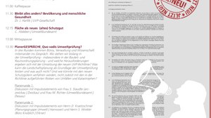 Die Abbildung zeigt das Plakat der Planergespräche 2015 mit dem Thema "Umweltprüfung und Landschaftsplanung".