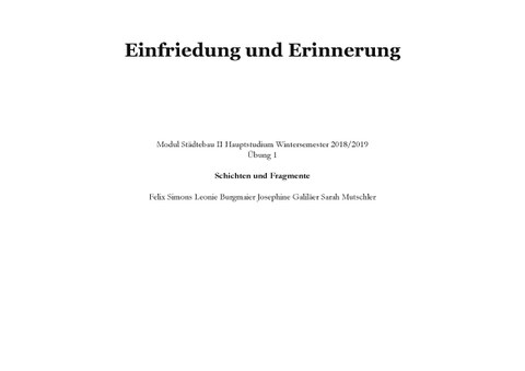 Einfriedung und Erinnerung Seite 1