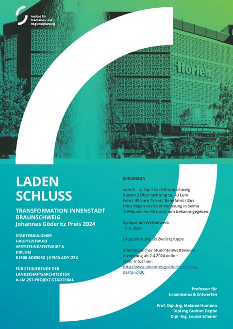 Foto mit einem historischem Karstadt Kaufhaus, darüber ein Logo und Text.