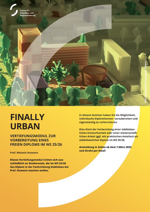 Plakat mit dem Foto von einem Architekturmodell