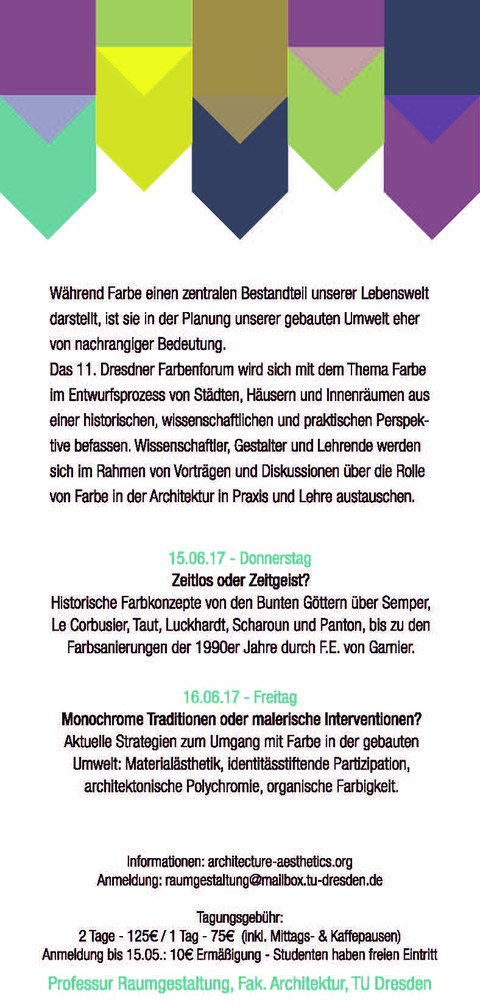 11. Dresdner Farbenforum 15./16. Juni 2017