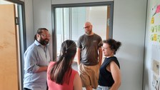 Rege Diskussionen bei dem Besuch des Referats Digitale Stadt