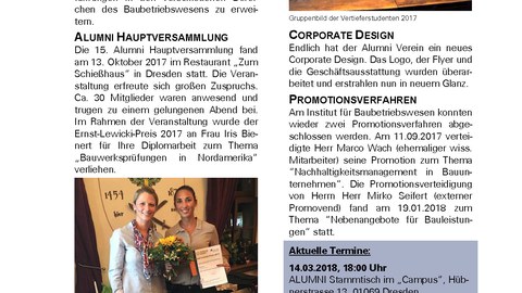 Deckblatt Almuni Newsletter