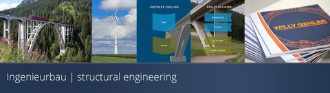 Grafik zeigt eine Collage zum Thema Ingenieurbau