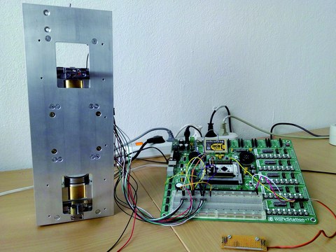 Robot with electronic test bed