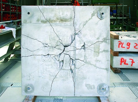 Bottom side of a reinforced concrete slab