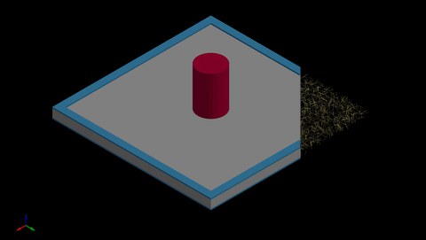 FEM model for Impact test setup; here a concrete slab with a fibre dosage of 1 % volume fraction. Bottom and top steel plates to supported the specimen
