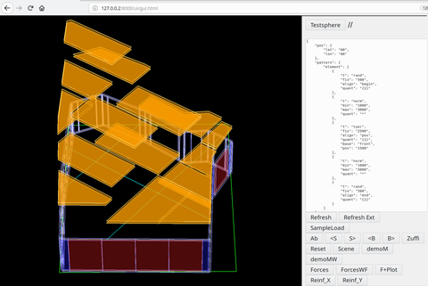 Elementation of wall and ceiling elements in the building configurator 