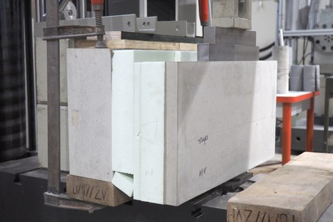A part of a double wall durig shear testing