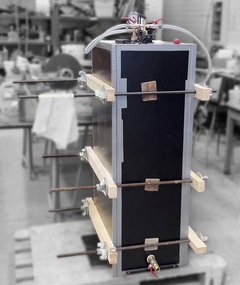 Vacuum chamber prepared for concreting