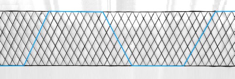 Path of the carbon fibers in the 2D textile lattice girder 