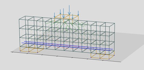 3D-Modell eines wandartigen Trägers aus Carbonbeton