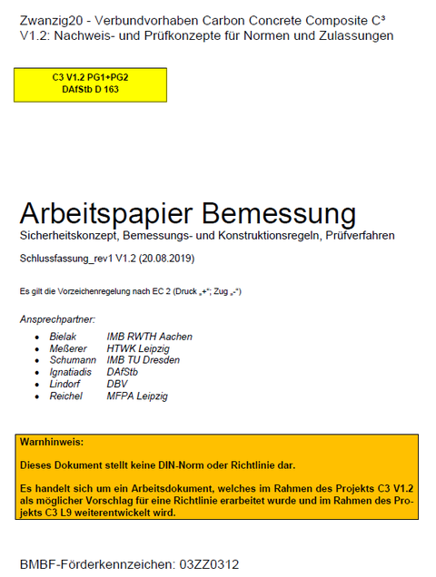 Entwurf Arbeitspapier Bemessung