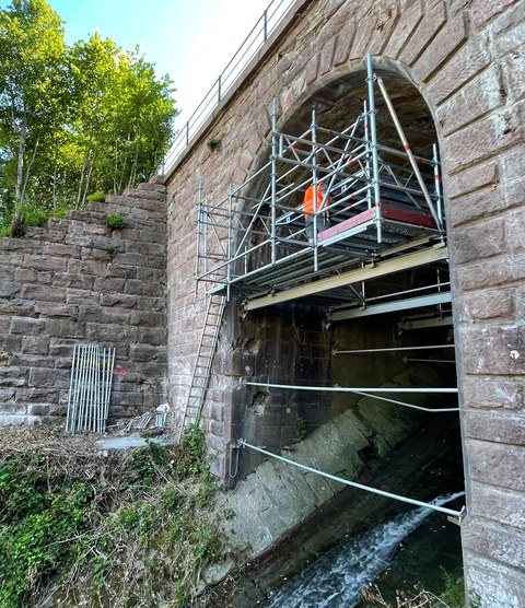 Tälesbach railroad arched bridge near Stuttgart