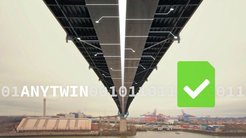 Digitalisierte Sensorknoten an der Köhlbrandbrücke in Hamburg