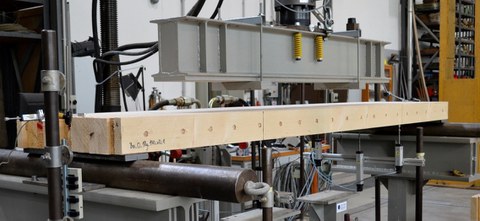 Laminated timber with compressed beech dowel
