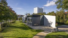 Foto zeigt IMporessionen vom Bau des Carbonbetonhauses CUBE in Dresden