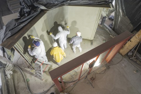 Foto zeigt IMporessionen vom Bau des Carbonbetonhauses CUBE in Dresden