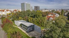 Foto zeigt IMporessionen vom Bau des Carbonbetonhauses CUBE in Dresden
