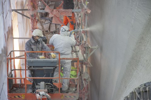 Foto zeigt IMporessionen vom Bau des Carbonbetonhauses CUBE in Dresden