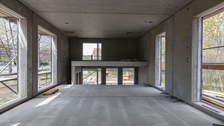 Foto zeigt IMporessionen vom Bau des Carbonbetonhauses CUBE in Dresden