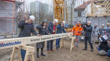 Foto zeigt IMporessionen vom Bau des Carbonbetonhauses CUBE in Dresden