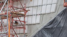 Foto zeigt IMporessionen vom Bau des Carbonbetonhauses CUBE in Dresden