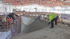 Foto zeigt IMporessionen vom Bau des Carbonbetonhauses CUBE in Dresden