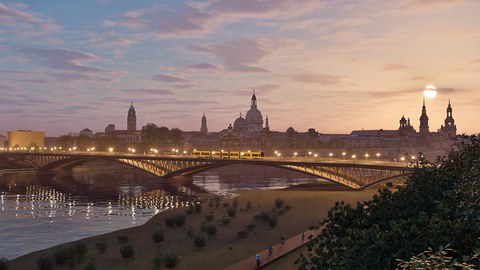 Erster Platz: Dieser Entwurf gefällt am besten: "Der Entwurf übersetzt die Brückentradition in Dresden ins Moderne.