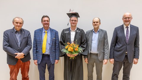 Jan-Hauke Bartels und die anwesende Promotionskommission