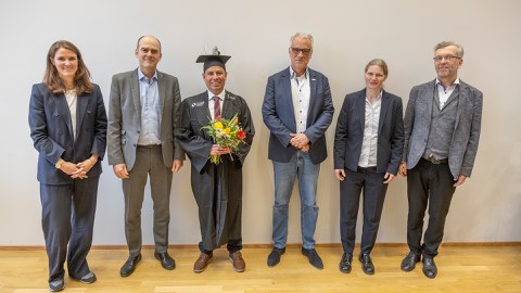 Rául Beltran und die anwesende Promotionskommission