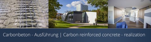 Grafik zeigt Bilder zum Thema Carbonbeton (Ausführung)