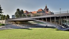 Eine 3D-Visualisierung des Gewinnenentwurfes "Plan C" zur Gestaltung einer „ressourceneffizienten Elbquerung am Beispiel der Carolabrücke