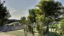 Eine 3D-Visualisierung des Gewinnenentwurfes "Plan C" zur Gestaltung einer „ressourceneffizienten Elbquerung am Beispiel der Carolabrücke