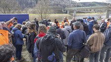Impressionen Belastungstest Elbbrücke Bad Schandau im April 2025