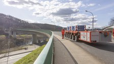 Impressionen Belastungstest Elbbrücke Bad Schandau im April 2025