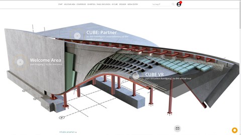 Bild zeigt einen Screenshot der digitalen Webpräsentation zur 2020er Konferenz der Carbon- und Textilbetontage