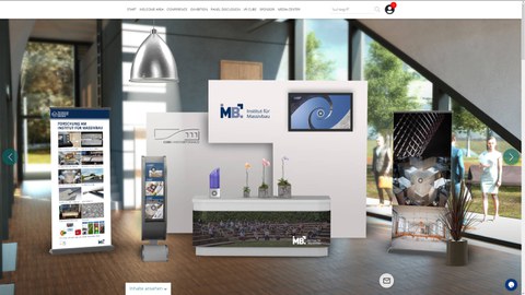 Bild zeigt einen Screenshot der digitalen Webpräsentation zur 2020er Konferenz der Carbon- und Textilbetontage