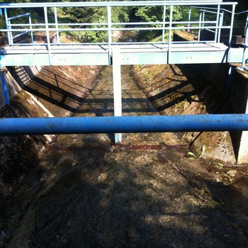 Trapezoidal channel of the field testing facility