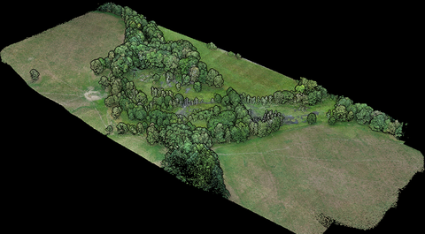 LiDAR scan of the Beaver Wetland along the Lisci potok from a flight altitude of 50 meters