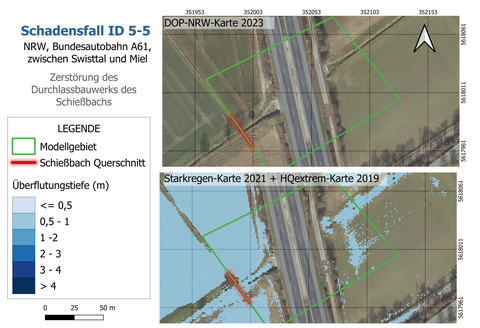 Satellitenbasierte Analyse der Ursache für den Schadensfall ID 5-5; Durchlassbauwerk Schießbach.