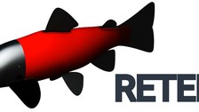 Deutsch: das Projektlogo besteht aus einem Fischkörper in Anlehnung an eine Forelle, der Kopf und die Flossen sind grau, der Körper rot dargestellt, am Kopf sind Sensoren erkennbar, daneben steht in Großbuchstaben der Projektname RETERO Englisch: the project logo consists of a fish body based on a trout, the head and fins are grey, the body is red, sensors are visible on the head, next to it is the project name RETERO in capital letters