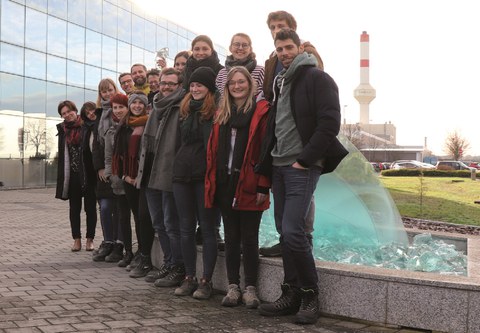 Studierende mit dem Institut für Baukonstruktion der TU Dresden unterwegs